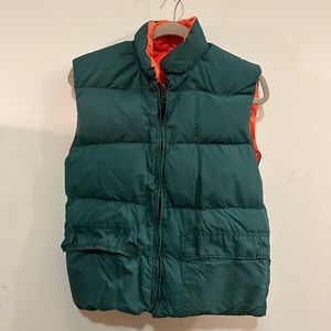 Vintage down reversible puffer vest